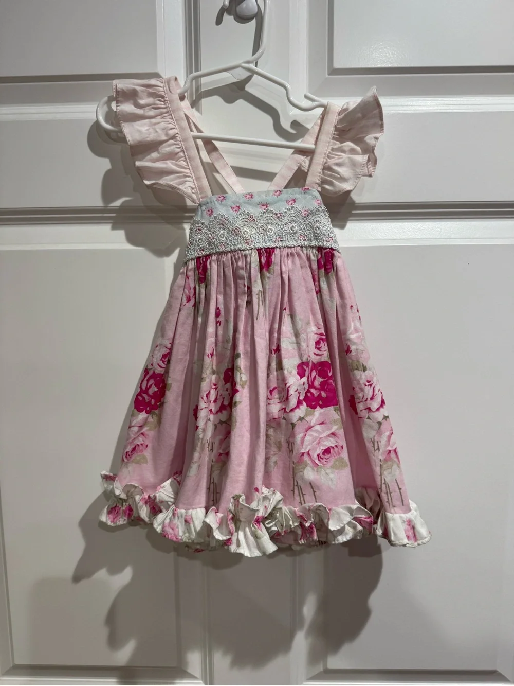 Sassy Chic - Pink and Blue Floral Ruffled Sundress